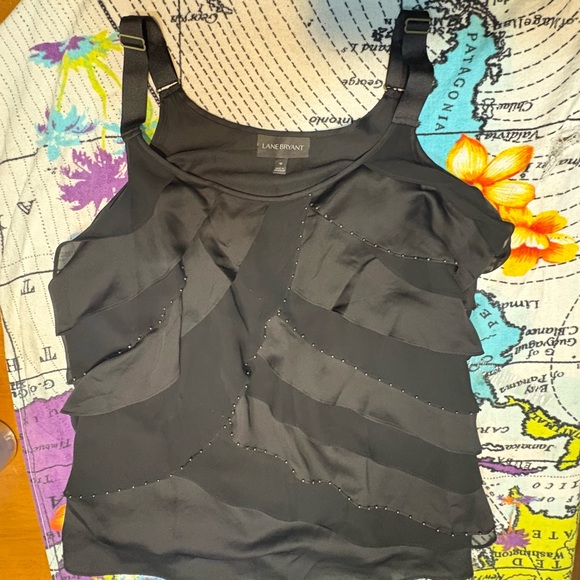Lane Bryant Black Layered Tank Top Blouse Size 18 dressy layer - Picture 7 of 9